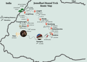 Jomolhari Round Trek Map